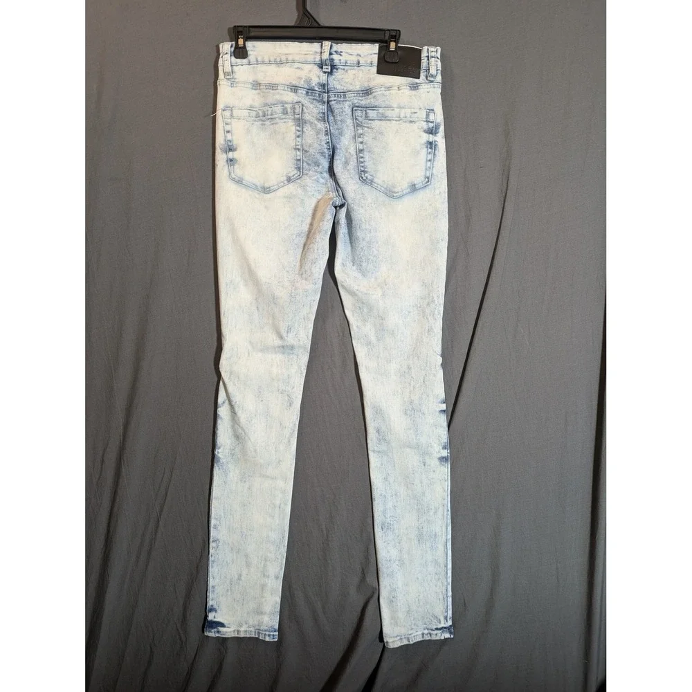 RUE 21 PREMIUM Mens Acid‎ Wash Distressed Skinny Jeans Size 30x32